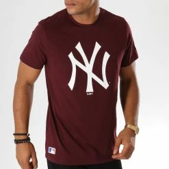 Top 10 😉 Tee 👕 Shirt Team Logo New York Yankees 11863695 Bordeaux de New Era 🌟