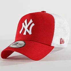 Meilleure affaire 😉 Casquette Trucker Clean New York Yankees 11588488 Rouge Blanc de New Era 🎁
