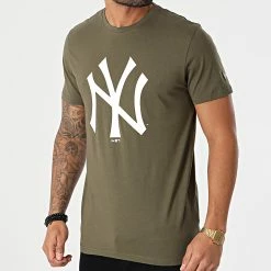 Acheter 🧨 Tee 👕 Shirt New York Yankees Team Logo 11863694 Vert Kaki de New Era 🌟