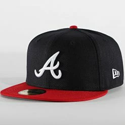 Nouveau 🛒 Casquette Fitted 59Fifty AC Perf 12572848 Atlanta Braves Bleu Marine de New Era 👏