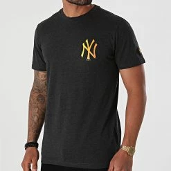 Grosses soldes 🎁 Tee 👚 Shirt MLB Neon New York Yankees 12720149 Gris Anthracite Chiné de New Era ⌛