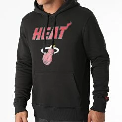 Nouveau 🔥 Sweat Capuche Miami Heat Team Logo 11530757 Noir de New Era 👍