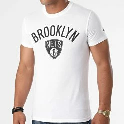 Remise ⭐ Tee 👕 Shirt Brooklyn Nets Team Logo 11530756 Blanc de New Era ✨