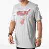 Vente flash ⌛ Tee 👚 Shirt Team Logo Miami Heat 11530751 Gris Chiné de New Era 🧨