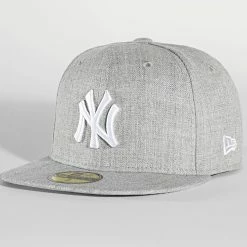 De gros 🥰 Casquette Fitted 59Fifty MLB Basic 11044974 New York Yankees Gris Chiné de New Era 😀
