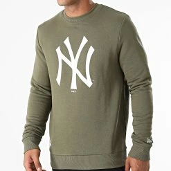 Meilleur prix 😍 Sweat Crewneck Team Logo New York Yankees 11863702 Vert Kaki de New Era 👏
