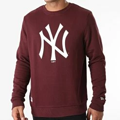 Meilleure affaire 🔥 Sweat Crewneck Team Logo New York Yankees 11863702 Bordeaux de New Era 😉