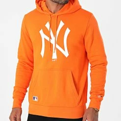 Grosses soldes 😍 Sweat Capuche New York Yankees 12827233 Orange de New Era 😀