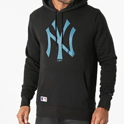 Remise 👏 Sweat Capuche New York Yankees 12827236 Noir Bleu de New Era 💯