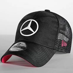 Le moins cher 👏 Casquette Trucker 9Forty Mercedes Grand Prix Noir Camouflage de New Era ❤️