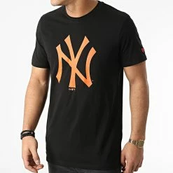 Top 10 💯 Tee 👕 Shirt MLB Seasonal Team Logo New York Yankees 12869852 Noir de New Era 😉