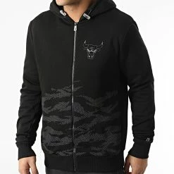 De gros 💯 Sweat Capuche Zippé Reflect Camo Chicago Bulls 12553255 Noir Réfléchissant de New Era 🔥