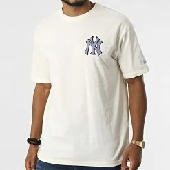 Vente flash 🌟 Tee 👕 Shirt Heritage Patch Oversized New York Yankees 12893151 Beige de New Era 😀