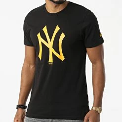 Vente flash 🌟 Tee 👕 Shirt Seasonal Team Logo New York Yankees 12893128 Noir de New Era ✔️