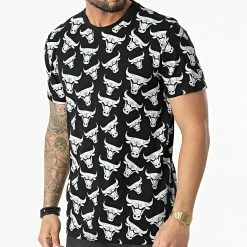 De gros 👍 Tee 👕 Shirt Distressed Logo Chicago Bulls 12893176 Noir de New Era 🔔