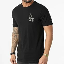 Sortie 🤩 Tee 👕 Shirt Infill Los Angeles Dodgers 12893124 Noir de New Era ⌛