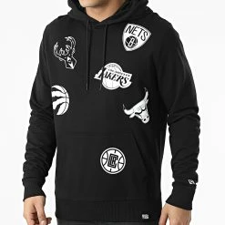 Meilleur prix ⭐ Sweat Capuche NBA Multi Team Logo 12590896 Noir de New Era 🎉