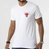Nouveau 💯 Tee 👚 Shirt A Bandes NBA Sleeve Taping Chicago Bulls 13083903 Blanc de New Era 💯