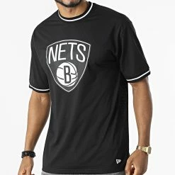 Budget 🛒 Tee 👕 Shirt Oversize NBA Mesh Team Logo Brooklyn Nets 13083911 Noir de New Era 🌟