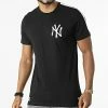 Meilleure affaire 😀 Tee 👕 Shirt A Bandes MLB Sleeve Taping New York Yankees 12369821 Noir de New Era 🛒