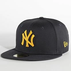 Nouveau ❤️ Casquette Fitted 59Fifty League Essential New York Yankees Bleu Marine de New Era ⌛