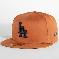 Meilleure vente 👍 Casquette Fitted 59Fifty League Essential Los Angeles Dodgers Camel de New Era ⭐