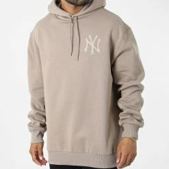 Budget 🧨 Sweat Capuche Oversize Large MLB League Essential New York Yankees 13113872 Taupe de New Era 🌟