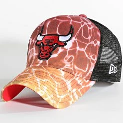 Acheter 🌟 Casquette Trucker ☀️ Summer City Chicago Bulls Rouge Orange Dégradé de New Era 🎁