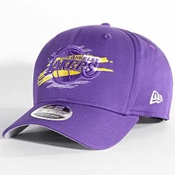 Nouveau 💯 Casquette 9Fifty Stretch Snap Tear Logo Los Angeles Lakers Violet de New Era 🤩