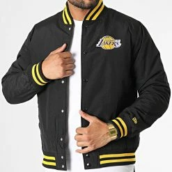 De gros 💯 Veste Bomber Team Logo Los Angeles Lakers 60284782 Noir de New Era ✨