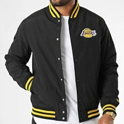 De gros 💯 Veste Bomber Team Logo Los Angeles Lakers 60284782 Noir de New Era ✨ -New Era Soldes 2022 new era 329840 60284782 20220729T160217 03