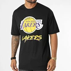 Coupon 🥰 Tee 👚 Shirt Los Angeles Lakers Script Mesh 60284737 Noir de New Era 😀
