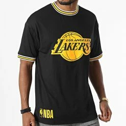 Sortie 😉 Tee 👕 Shirt Los Angeles Lakers 60284633 Noir Jaune de New Era ✔️
