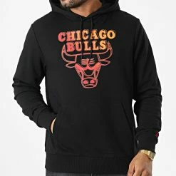 Le moins cher ❤️ Sweat Capuche Chicago Bulls 60284692 Noir de New Era 🔥