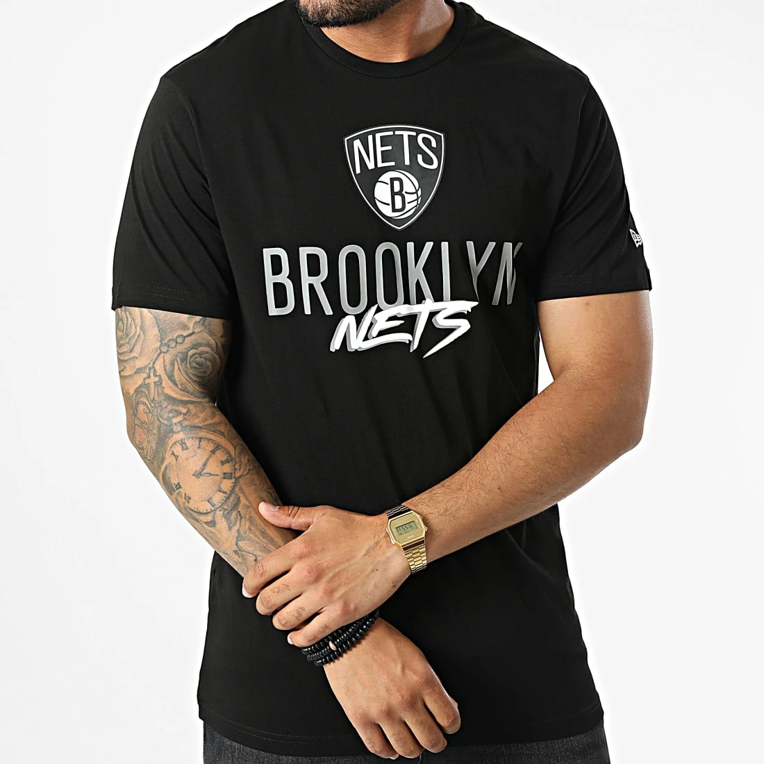 Nouveau 💯 Tee 👕 Shirt Brooklyn Nets 60284677 Noir de New Era 🎉 3 Nouveau 💯 Tee 👕 Shirt Brooklyn Nets 60284677 Noir de New Era 🎉 – Image 3