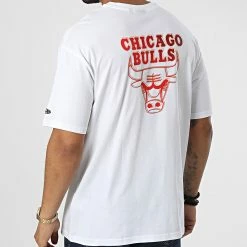 Meilleure affaire 👍 Tee 👚 Shirt Chicago Bulls 60284684 Blanc de New Era 😉