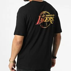 Nouveau 👍 Tee 👚 Shirt Los Angeles Lakers 60284683 Noir de New Era 🎉