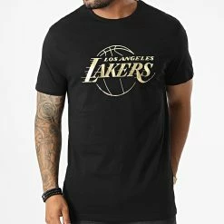 Remise 😉 Tee 👚 Shirt Los Angeles Lakers 60284695 Noir Doré de New Era 👍