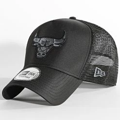 Remise ✨ Casquette Trucker Tonal Black Chicago Bulls Noir de New Era ❤️