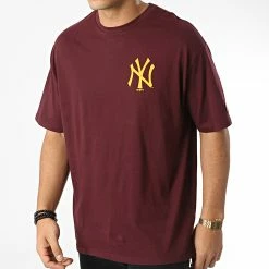 Tout neuf 🧨 Tee 👚 Shirt Large Essentials New York Yankees Bordeaux de New Era ⌛