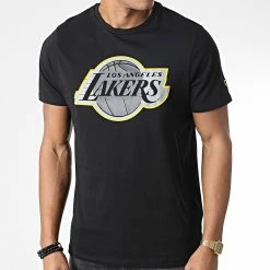 Top 10 ⭐ Tee 👚 Shirt Outline Logo Los Angeles Lakers Noir de New Era 😉