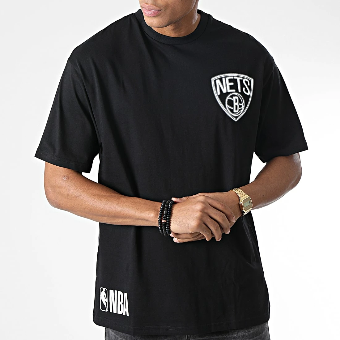 Promo 🧨 Tee 👕 Shirt Large Neon Brooklyn Nets Noir de New Era ⭐ 3 Promo 🧨 Tee 👕 Shirt Large Neon Brooklyn Nets Noir de New Era ⭐ – Image 3