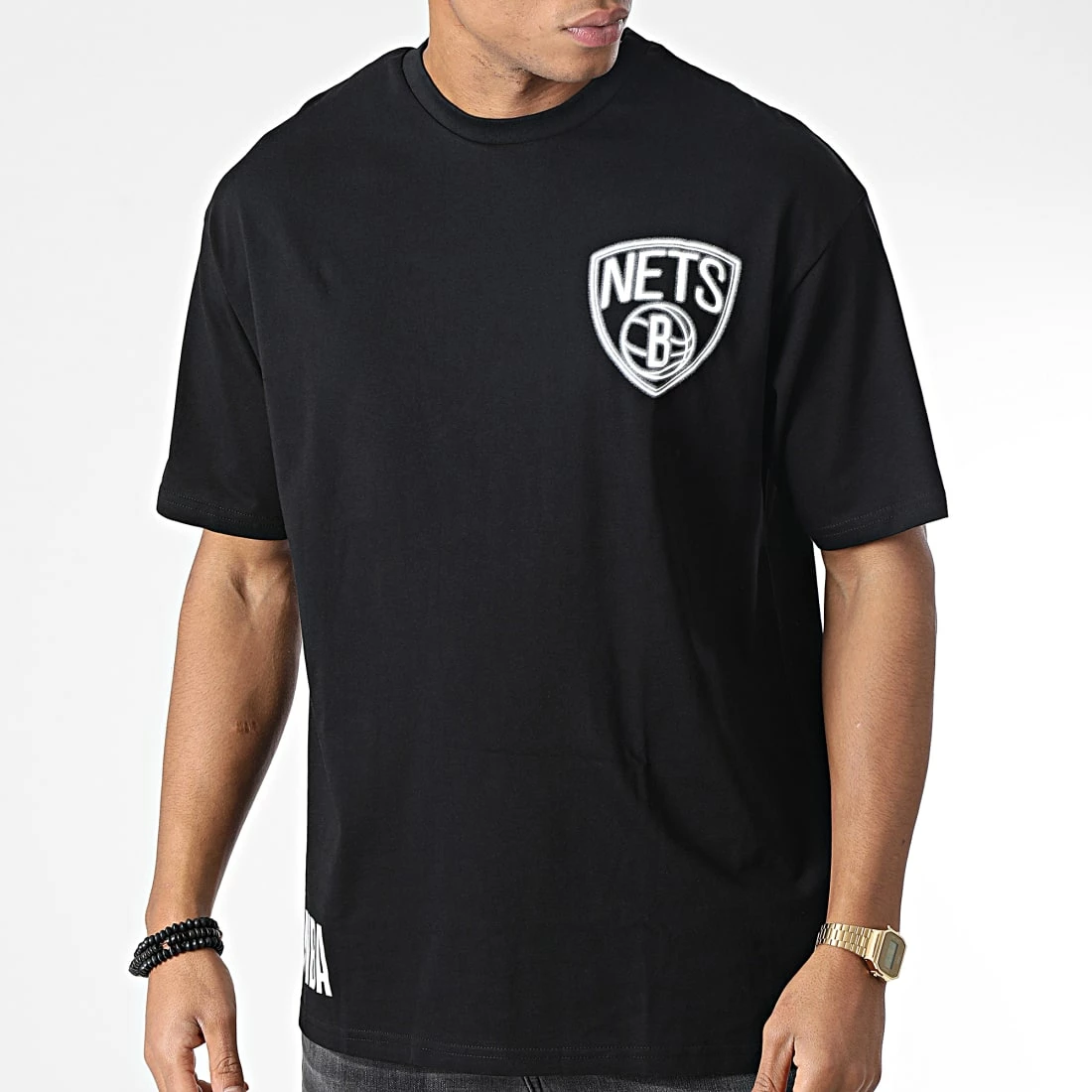 Promo 🧨 Tee 👕 Shirt Large Neon Brooklyn Nets Noir de New Era ⭐ 4 Promo 🧨 Tee 👕 Shirt Large Neon Brooklyn Nets Noir de New Era ⭐ – Image 4