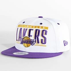 Offres 🛒 Casquette Snapback 9Fifty Retro Title Los Angeles Lakers Blanc de New Era 🎁