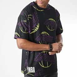 Le moins cher ✔️ Tee 👕 Shirt All Over Print Neon Los Angeles Lakers Noir de New Era 💯 -New Era Soldes 2022 new era 343701 60292330 20221025T161752 03