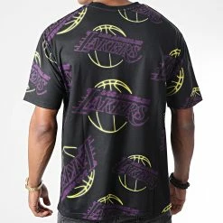 Le moins cher ✔️ Tee 👕 Shirt All Over Print Neon Los Angeles Lakers Noir de New Era 💯 -New Era Soldes 2022 new era 343701 60292330 20221025T161753 04