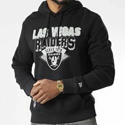 Vente flash ✨ Sweat Capuche Team Logo Las Vegas Raiders Noir de New Era 🧨