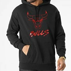 Acheter 🎁 Sweat Capuche Chicago Bulls Metallic 60292292 Noir de New Era ⭐