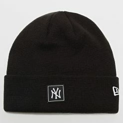 Remise 🔥 Bonnet Team Cuff New York Yankees Noir de New Era 😀