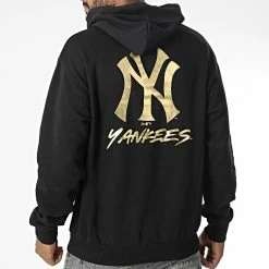Nouveau 😉 Sweat Capuche New York Yankees 60292360 Noir Doré de New Era 💯